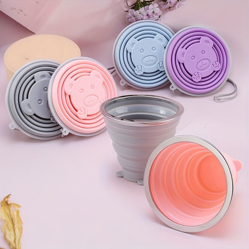 1pc Foldable Straw Cup With Lid For Kids, Sports, Outdoor