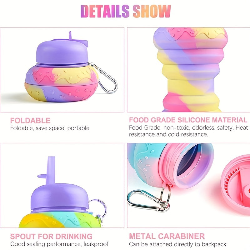 Water Cup Children Portable Water Bottle Donut Creative Leak Proof